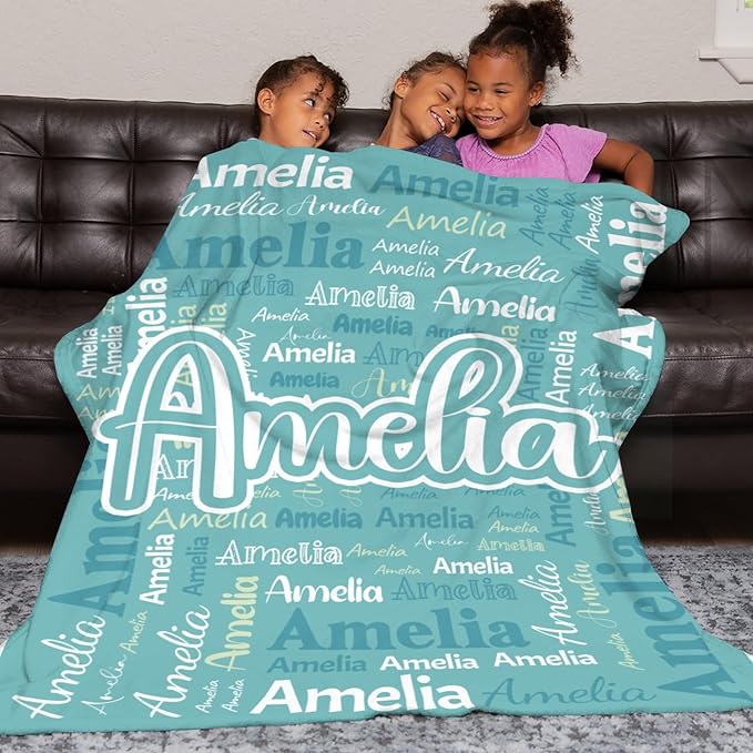 Dr.TOUGH Personalized Blanket for Adult Kids with Name Customized Blankets Personalized Throw Blanket for Christmas Birthday Gifts
