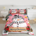 Feelyou Merry Christmas Kids Comforter Set Toddler Size Cute Snowman Bedding Set Snowflake Duvet Quilt for Kids Boys Girls Bedroom Winter Decor Microfiber Ultra Soft Breathable