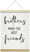 Nopoben Brothers Poster Hanger Frame - Brothers Make the Best Friends, Kids Room Wall Art With Wooden Poster Hanger, Playroom Boys Bedroom Game Room Decor(12x16 Inches)-06