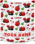 Custom Ladybug Blanket for Women - Cute Lady Bug Print Gifts - 60 x 80 Inches White Fuzzy Throw Blankets Stuff for Bed, Living Room