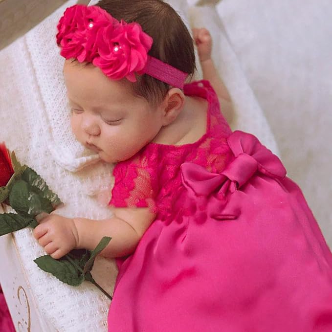 Infant Photography Outfit Flower Headband Lace Bowknot Dress Photostudio Props Baby Photo Costume Newborns Shower Newborn Photography Outfit