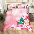 Christmas Bedding Set Kids Christmas Tree Snowman Xmas Theme Comforter Cover Set for Boys Girls Snowflake Duvet Cover Breathable Luxury Gift Boxes Bedspread Cover Room Decor Quilt Cover Queen Size