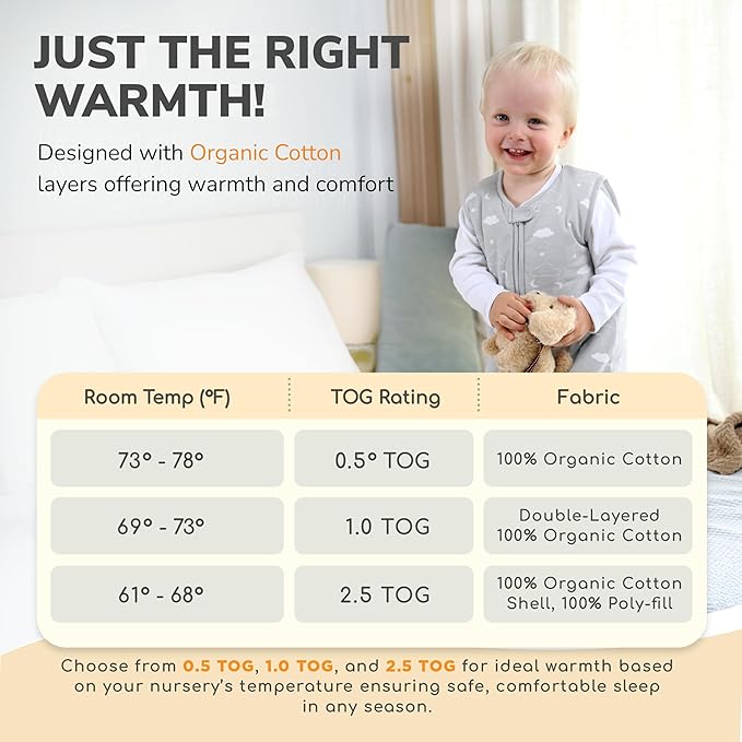 Mama Cheetah Toddler Sleep Sack with Feet 3T-4T, 1.0 TOG Organic Cotton Baby Wearable Blankets with Legs, Baby Sleeping Bag for Walkers, Early Walker Large