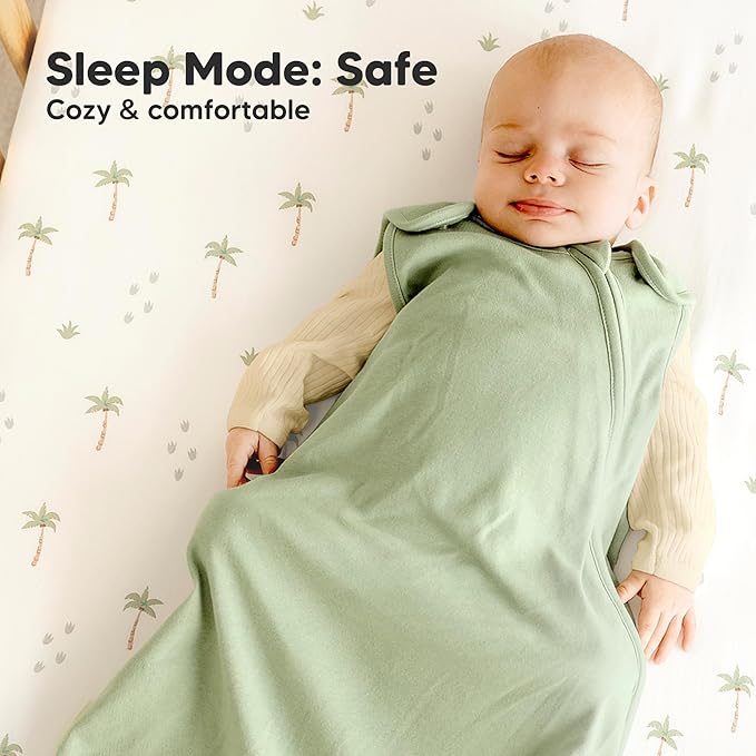2-Pack Organic Baby Sleep Sacks, 100% Cotton - Soft & Breathable 0.5TOG Baby Wearable Blanket, Toddler Sleeping Sack 0-6 months, Easy to Wear Transitional Swaddles for Newborns, Infants(Roarsome, S)