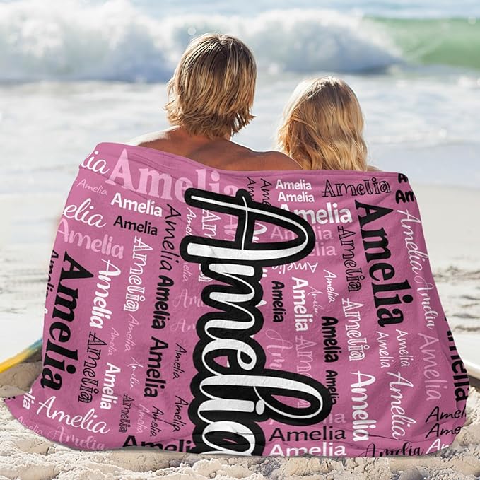 Dr.TOUGH Personalized Blanket for Adult Kids with Name Customized Blankets Personalized Throw Blanket for Christmas Birthday Gifts