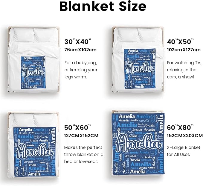 Dr.TOUGH Personalized Blanket for Adult Kids with Name Customized Blankets Personalized Throw Blanket for Christmas Birthday Gifts