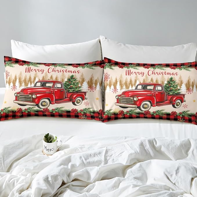 Erosebridal Merry Xmas Kids Queen Comforter Set Christmas Bell Bedding Sets for Girls Happy New Year Theme Down Comforter for Boys Teens Snowflake Quilt Set,Pink
