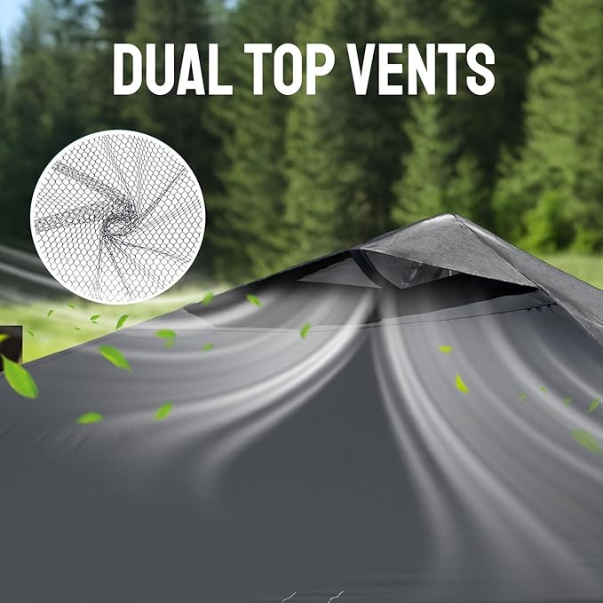 CROWN SHADES Adjustable Height on The Fly, 10x10 Pop Up Canopy - Beach Tent with One Push Setup - Easy Outdoor Sun Shade for Events, Parties, Camping - Outside Shade with STO-N-Go Bag, Grey