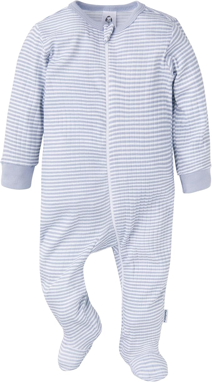 Gerber baby-girls Baby Unisex 2-pack 2-way Zip Textured Sleep 'N Play