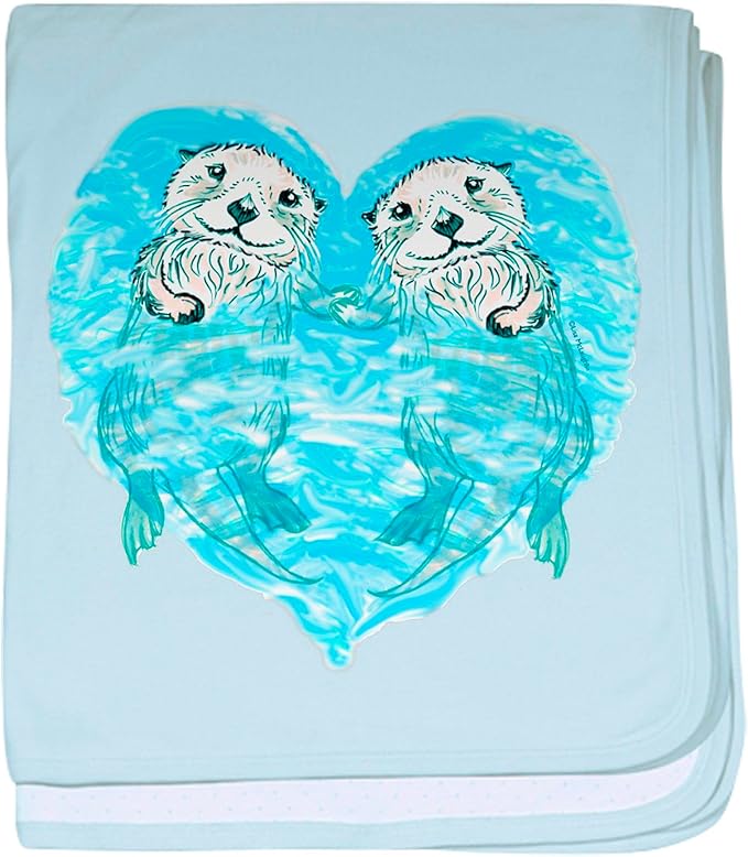 CafePress Sea Otters Holding Hands Baby Blanket, Super Soft Newborn Swaddle