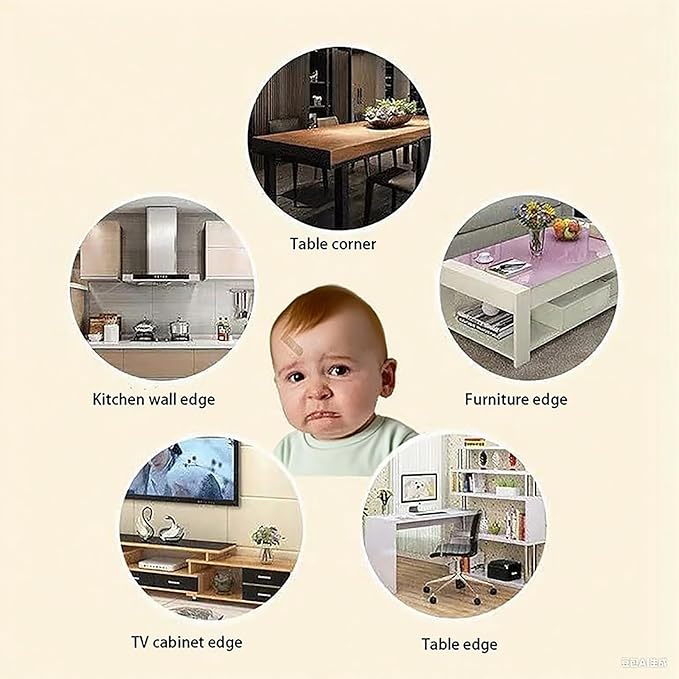 Corner Protector Baby,Corner Protectors for Furniture,Crib Bumpers,Edge Protector Strip with 3M Adhesivef (13.1ft（4M） 0.8 * 0.8in with 4 Corners) Soft and Safe