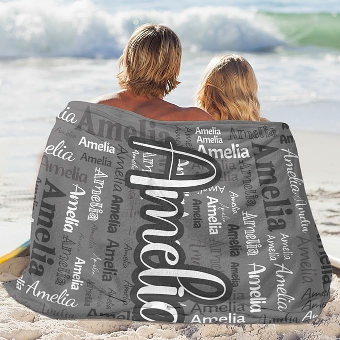 Dr.TOUGH Personalized Blanket for Adult Kids with Name Customized Blankets Personalized Throw Blanket for Christmas Birthday Gifts