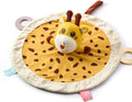 TUMAMA Baby Security Blanket Lovey,Soft Fleece Velvet Minky Dot Blanket with Stuffed Animal&Teething Rings,Newborn Essentials for Babies Girls Boy,Giraffe