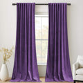 StangH Purple Velvet Curtains 52x84 inches, Room Darkening Super Soft Drapes for Bedroom Living Room, Thermal Insulated Window Treatment, 2 Panels