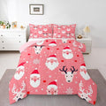 Feelyou Christmas Comforter Set All Season Santa Deer Bedding Set with 2 Pillow Cases Snowflake Microfiber Kids Full Bedclothes Bedroom Decor Duvet Quilt Breathable Soft Lightweight
