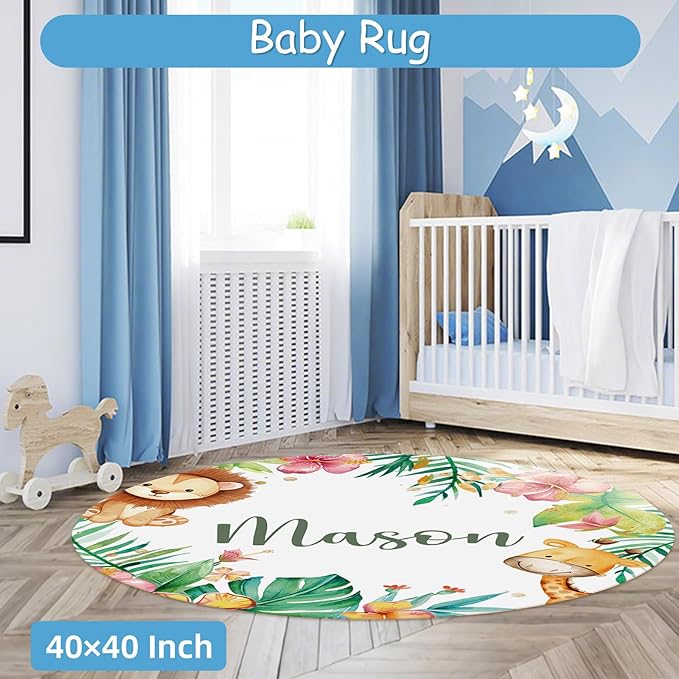 Personalized Baby Crib Bedding Set, 5 Pcs Custom Name Baby Crib Set, Double Layer Nursery Bedding Sets for Girls, Baby Boys Farm Animals Crib Bedding Set, Infant Toddlers Customized Gifts