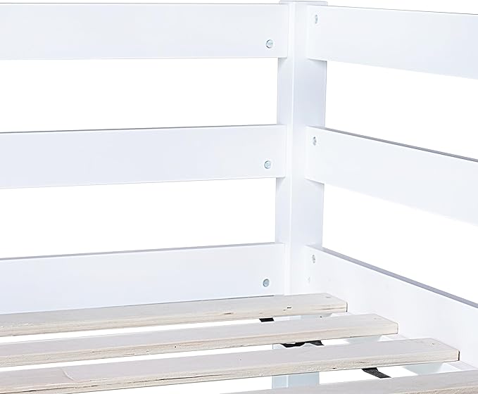 Bellemave Twin Loft Bed with Desk,Loft Bed for Kids, Boys, Girls,Wooden Loft Be Frame with Desk and Ladder, White