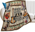 Tijuboni Guitar Music Throw Blanket Guitar Gifts for Girls Boys Women Men Kids Adults Soft Flannel Fleece Blanket for Couch Sofa Bed Home Decor 60"x80"