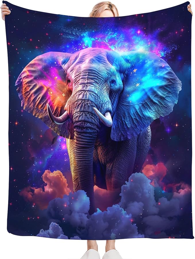 Tijuboni Elephant Throw Blanket Elephant Gifts for Girls Boys Women Men Kids Adults Soft Flannel Fleece Blanket for Couch Sofa Bed Home Decor 50"x60"