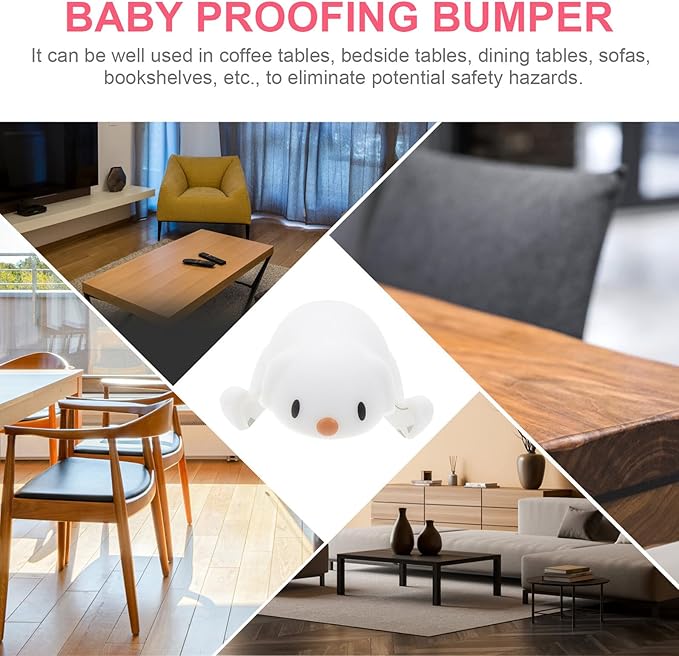 4pcs Safety Corner Protectors with Adorable Puppy Design Scratch-Resistant Silicone Furniture Guards for Table Edge Proofing White Cushions for Home and Nursery