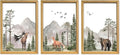 YWJKWLGS Wild Woodland Animals Nursery Wall Art Decor 11"×16" Set of 3 Jungle Theme Safari Forest Deer Bear Fox Posters Wood Framed Sign for Children's Boys Girls Room Watercolor Prints Hanging (Wood)