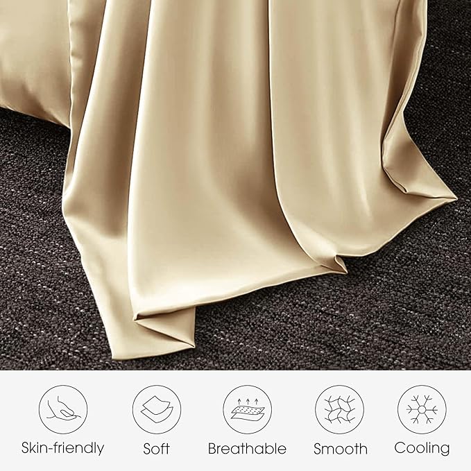 100% Silk Pillowcase for Hair and Skin Toddler Size 2 Pack Mulberry Silk Pillow Case 13 x 18 Inches Highest 6A Silk Kids/Travel Pillow Cover Soft Breathable Cooling with Hidden Zipper, Champagne