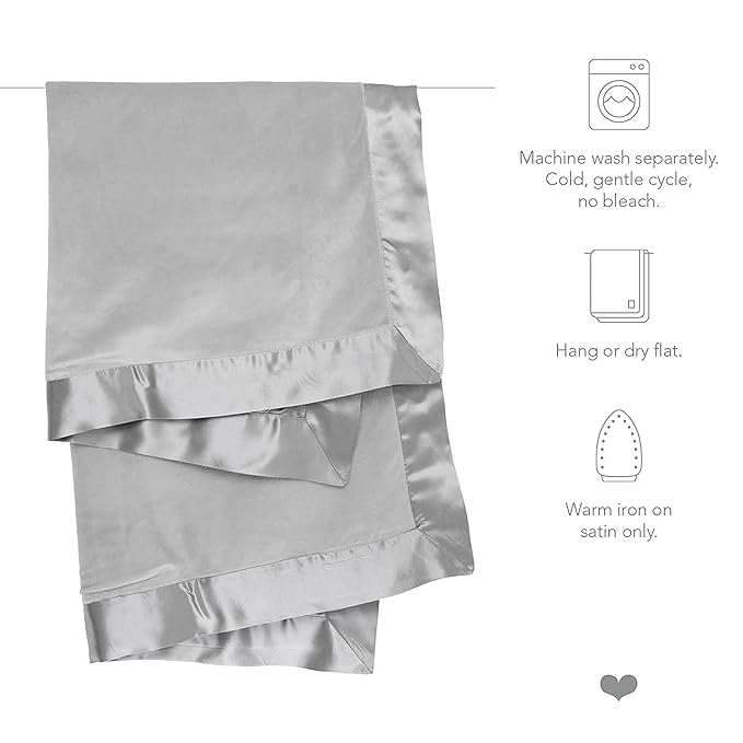 Little Giraffe Baby Blanket - Velvet Soft Blanket with Satin Trim - Baby Stroller Blanket - Newborn Baby Essentials & Baby Gifts - 29x35" - Silver