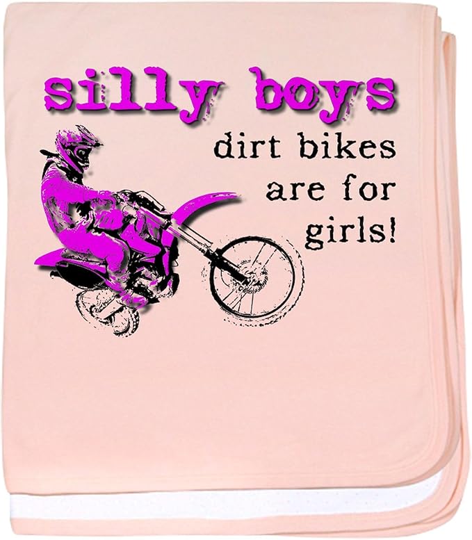 CafePress Dirt Bikes are for Girls Motocross Bike Funny Baby Baby Blanket, Super Soft Newborn Swaddle