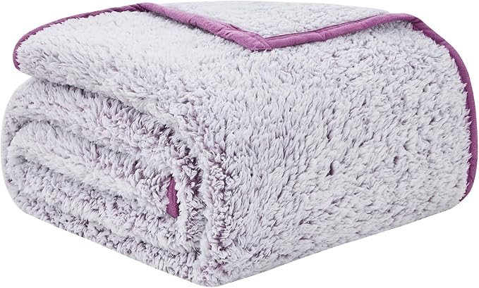 EMME Fleece Throw Blankets Soft Sherpa Plush Blankets for Couch Cozy Bed Blanket(Purple, 108"x90")