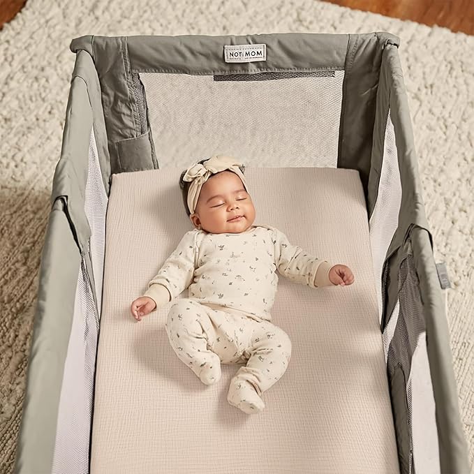 lulumoon Fitted Pack and Play Sheets: Soft Muslin Cotton for UPPAbaby Playard Mattress - Neutral Colors for Boys and Girls