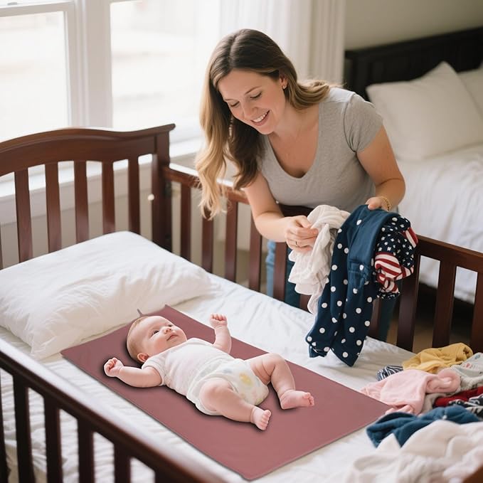 2 Pack Wipeable Diaper Changing Pad for Baby, Portable Baby Changing Mat for Travel or Home, Foldable Mat Fits Perfectly in Diaper Bag (67-08)