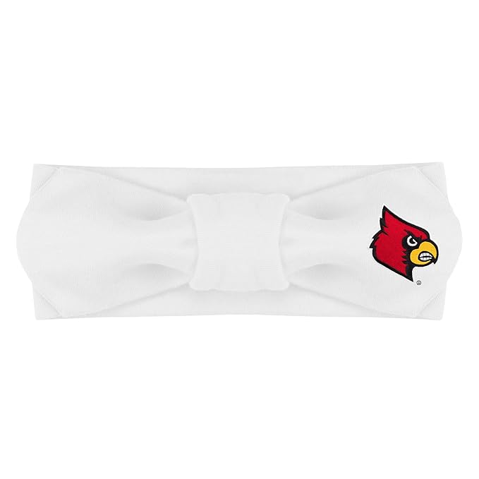 Creative Knitwear Louisville Cardinals Infant Girls White Solid Hair Knot Headband Embroidered Logo - Size Newborn - 4T
