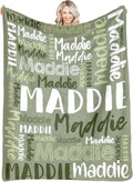 Dr.TOUGH Personalized Blankets with Name Customized Baby Blankets for Girls Boys Adults Monogrammed Blankets and Throws Christmas Birthday Mothers Fathers Valentines Day Gift (Mossy,50''×60'')