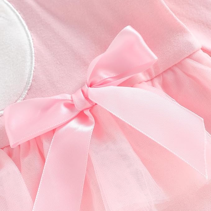 Twopumpkin My First Easter Outfit Baby Girl Newborn Bunny Onesie Ruffle Tulle Tutu Dress Romper Hooded Jumpsuit With Ear