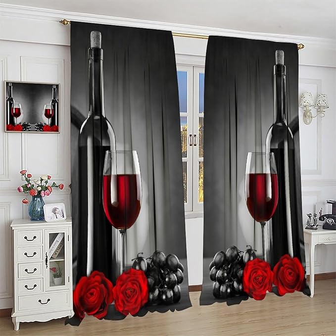 YCness Woodland Animals Curtains, Wild Animals Watercolor Forest Bear Deer Fox Rabbit Floral Nature Window Treatments for Bedroom Kitchen Nursery Living Room Drapes, 52x84 Inch