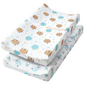 Changing Table Pad Cover Elastic Changing Pad Cover Premium Baby Changing Pad Cover 2 Pack for Boys Girls Soft and Comfortable (Owl and Koala)