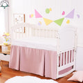 Crib Bed Skirt Dust Ruffle 100% Cotton - Natural, Soft, Breathable for Baby's Delicate Skin, Nursery Toddler Crib Bed Skirt for Baby Boys Girls, Fits Standard Cribs 28" x 52" with 14" Drop