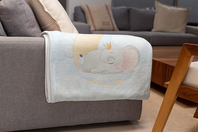 Personalized Baby Blankets with Name | Elephant Custom Baby Girl and Baby Boy Newborn Blanket | Unisex Warm Soft Sherpa Swaddle Blanket Minky | (Elephant, Sherpa 60"x80")