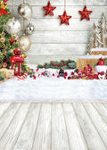 CYLYH 5x7ft White Wood Floor Photography Backdrop - Winter Snow Xmas Background for Newborn, Christmas & New Year Parties