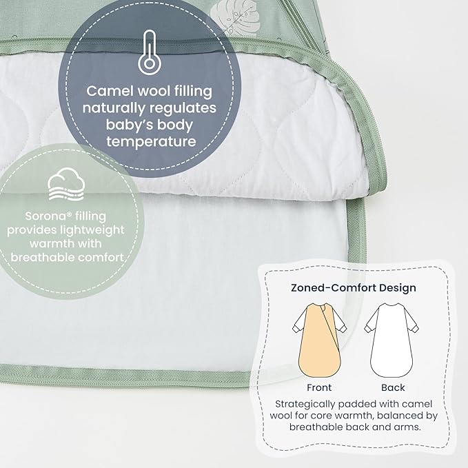 Unisex Sleeping Bag for Babies and Toddlers 1.0 Tog Sleep Sack 6-18 Months, Newborn Sleep Sack, Wearable Blanket Baby, One piece Long sleeves, Gifts for Baby