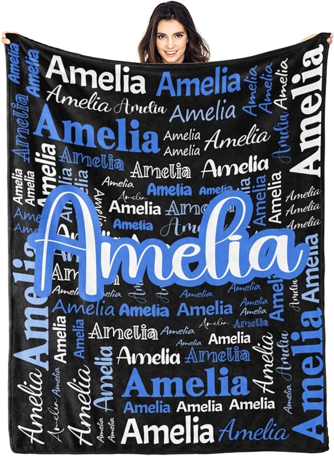 Dr.TOUGH Personalized Blanket for Adult Kids with Name Customized Blankets Personalized Throw Blanket for Christmas Birthday Gifts