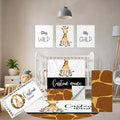 Personalized Crib Bedding Set, 5 Pcs Custom Name Nursery Bedding Sets, Giraff Infant Bedding Set for Boys Girls, Double Layer Flannel Baby Crib Set, Customized Gifts for Babies Toddlers Kids