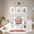 Custom Baby Crib Bedding Set, 5 Pcs Personalized Name Baby Crib Sets for Infant Toddler, Farm Animals Nursery Bedding Set for Boy Girl, Double Layer Flannel Baby Bedding Sets Customized Gifts