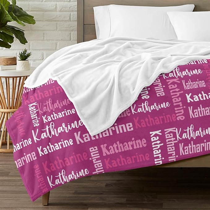Dr.TOUGH Name Blanket Personalized Blanket for Adult Kids Flannel Customized Personalized Blankets and Throws
