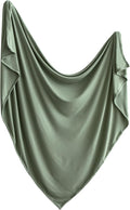 mushie Stretchy Baby Swaddle Blanket | Extra Soft & Snug Fit | 47"x47" (Dried Thyme)