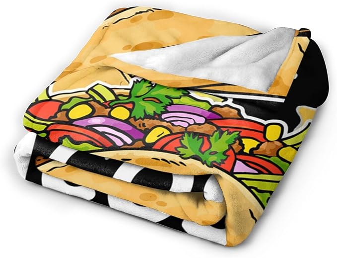 Tijuboni Tacos Throw Blanket Just A Girl Who Loves Tacos Gifts for Girls Boys Women Men Kids Adults Soft Flannel Fleece Blanket for Couch Sofa Bed Home Decor 50"x60"