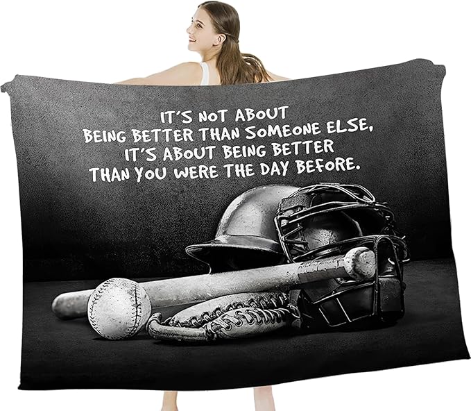 Tijuboni Baseball Sports Throw Blanket Baseball Gifts for Boys Girls Men Women Kids Adults Soft Flannel Fleece Blanket for Couch Sofa Bed Home Decor 40"x50"