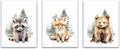 Shwing 3Pcs Safari Nursery Decor - Cute Animals Canvas Wall Art - Framed 24x16 Inch