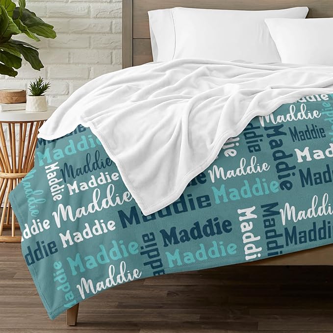 Dr.TOUGH Name Blanket Personalized Blanket for Adult Kids Flannel Customized Personalized Blankets and Throws
