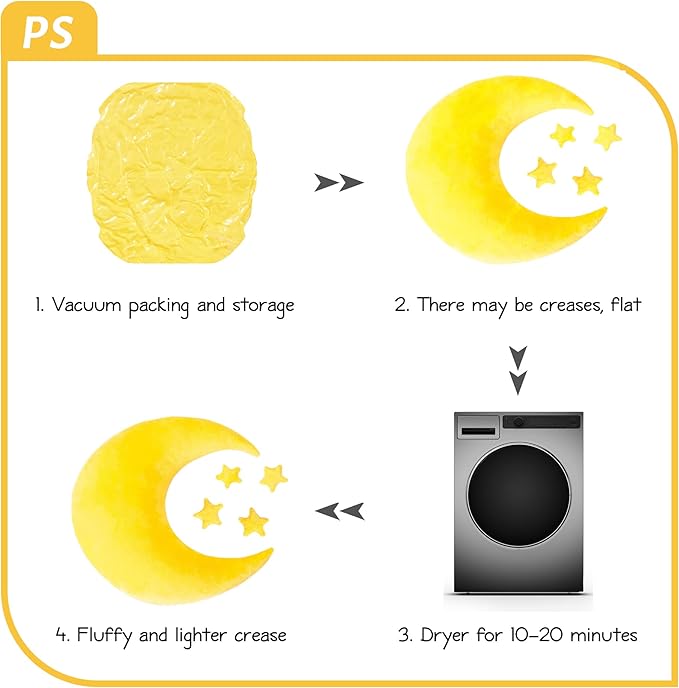 IGMaryBox Baby Moon Star Pillow Newborn Posing Pillow Newborn Photography Prop Infant Photography Posing Pillows（Yellow